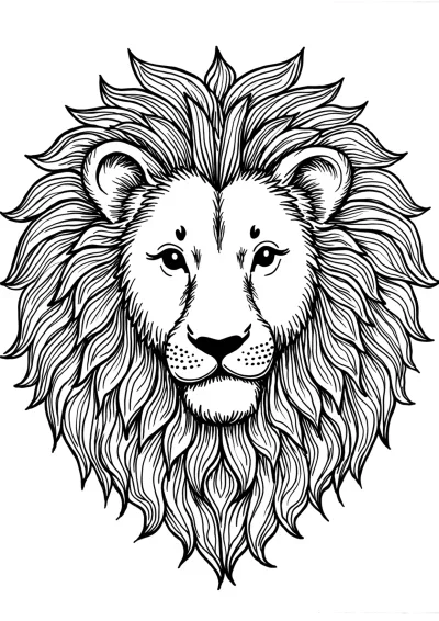 Lion mandala coloring page