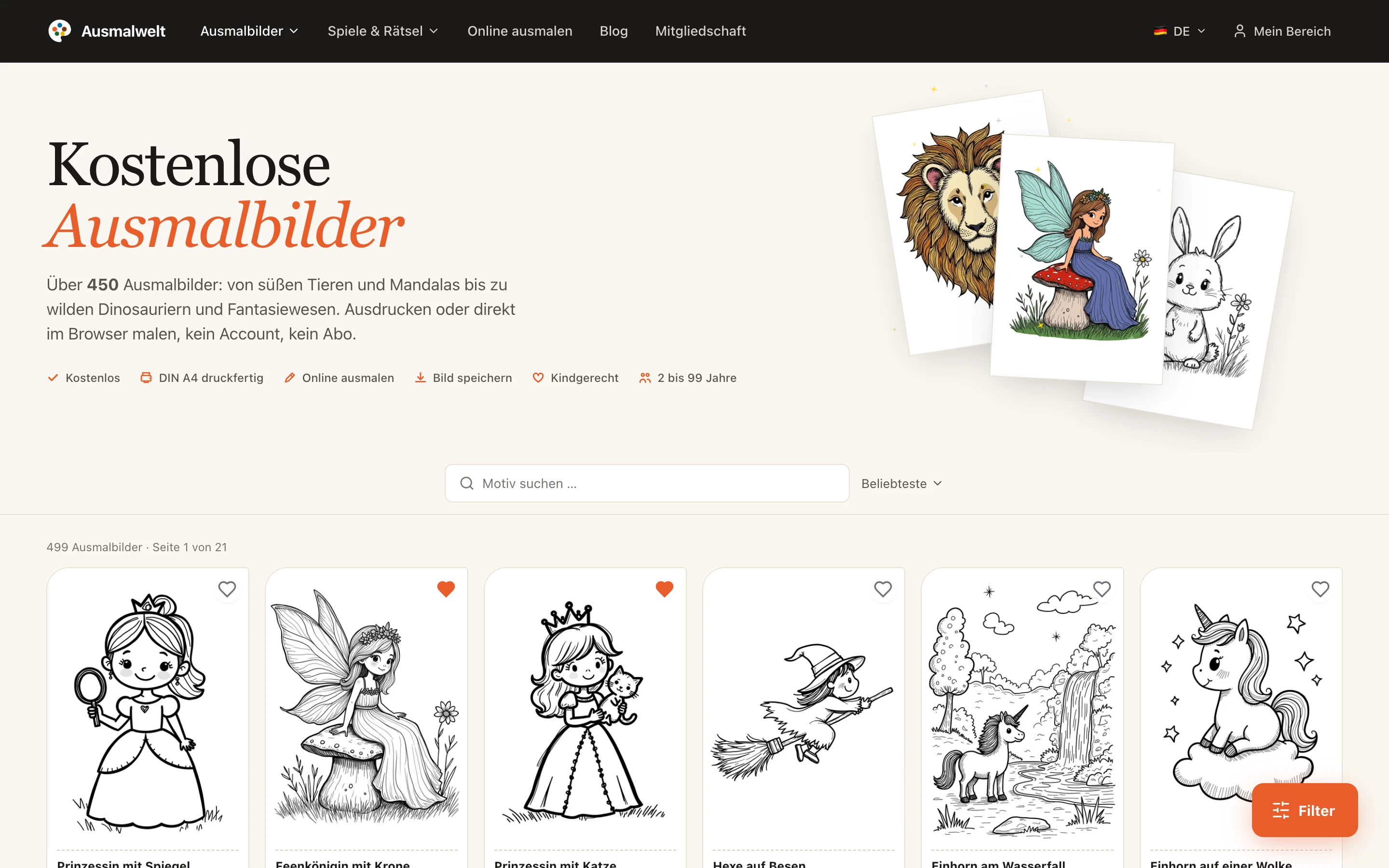 Thousands of coloring pages, instantly available Desktop