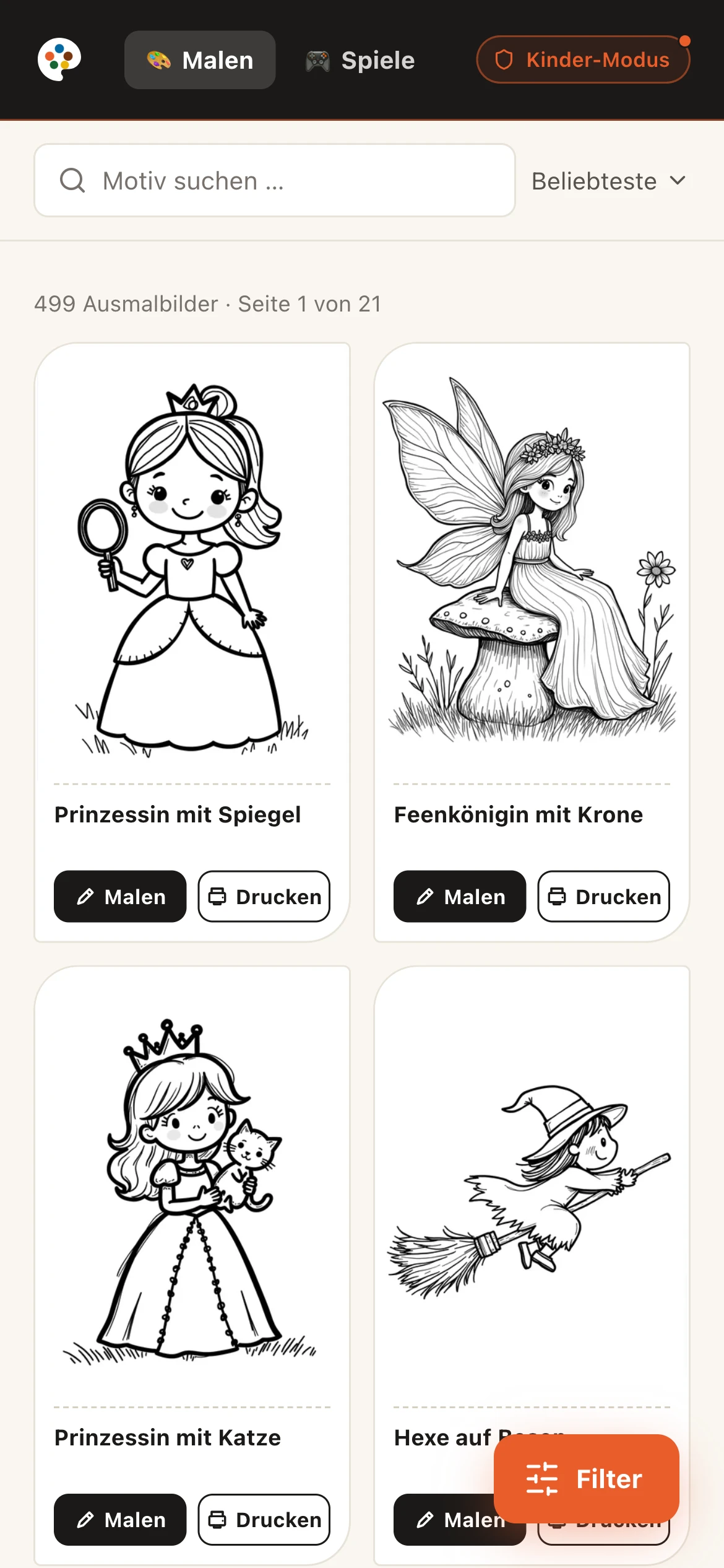Kids Mode for worry-free coloring Mobile